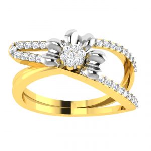 Women's Clothing - Avsar Real Gold Diamond 18K RING (Code -  AVR376A)