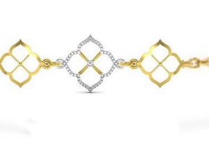 Gold Jewellery - Avsar Real Gold and Cubic Zirconia Stone( Code - Bangle13YBN )