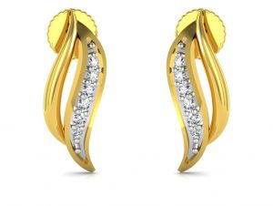 platinum,port,ag,avsar,la intimo,fasense Women's Clothing - Avsar Real Gold and Cubic Zirconia Stone Divya Earring( Code - BGE060YB )