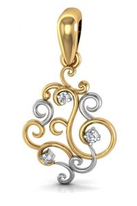 Diamond Jewellery - Avsar Real Gold and Diamonds Ganesh Shape Pendant  GOD006