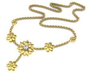 Semi Precious Necklaces - Avsar Real Gold and Diamond Divya Necklece14