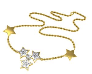 Semi Precious Necklaces - Avsar Real Gold and Diamond Roshani Necklece9