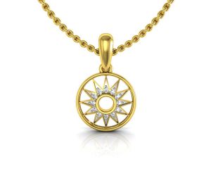 Gold Pendant Sets - Avsar Real Gold and Cubic Zirconia Stone Sadhna Pendant( Code - TAP025YBN )