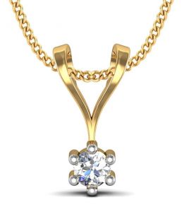 platinum,port,mahi,ag,avsar,la intimo,fasense,oviya Women's Clothing - Avsar Real Gold and Cubic Zirconia Stone Varsha Pendant( Code - UQP006YBN )