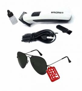 Trimmers - Nova Trimmer Rechargeable Shaving Machine With Aviator Sunglasses Free