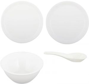 Casserole & sets - Byc Microwave Safe Plates Bowls Casseroles White Dinner Set Of 24 PCs