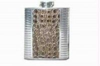 Bar Accessories - Stainless Steel Hip Flask With Cobra Print