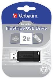 USB Pen Drives (upto 2 GB) - Verbatim Store'n'Go Pinstripe USB Drive 2GB (Black)