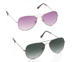 Sunglasses (Unisex) - Artzz Cool Black Purple Aviator Buy 1 Get 1 Free