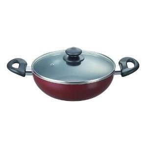 Utensils - Nonstick Kadai Induction Base With Glass Lid