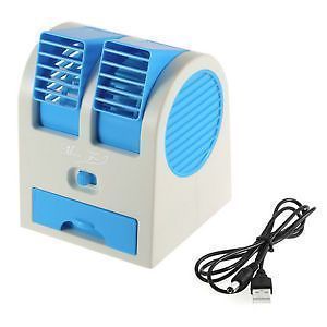 Home Utility Furniture - Mini Small Fan Cooling Portable Desktop Dual Bladeless Air Cooler USB