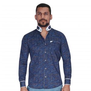 jeans shirt chinese collar