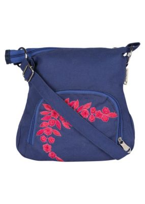 Pick Pocket Canvas Blue Small Sling Bag