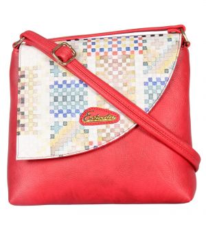 Esbeda Red Color Graphic Print Pu Synthetic Women's Slingbag