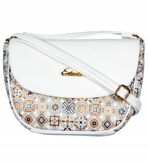 ESBEDA White Color Graphic Print Sling Bag For Womens_1662
