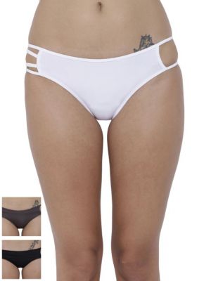 Buy Basiics By La Intimo Women's Exotic Bikini Panty (Combo Pack of 3 ) online