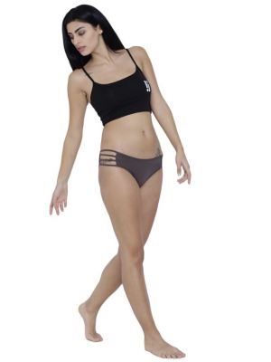 Buy Grey Basiics By La Intimo Women's Exotic Bikini Panty online