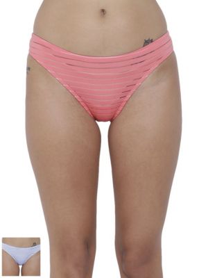 Buy Basiics By La Intimo Women's Travieso Naughty Brief Panty (Combo Pack of 2 ) online