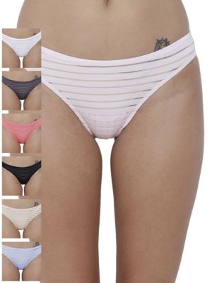 Buy Basiics By La Intimo Women's Travieso Naughty Brief Panty (Combo Pack of 7 ) online