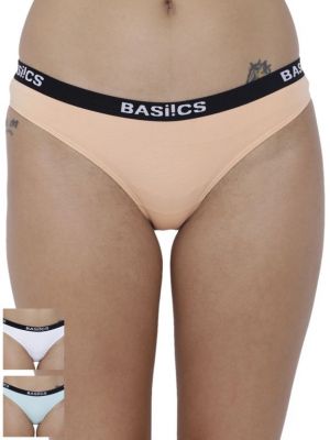 Buy Basiics By La Intimo Women's Dulce Candy Brief Panty (Combo Pack of 3 ) online