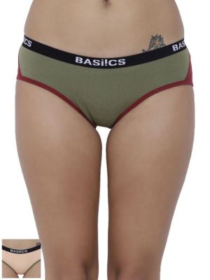 Buy Basiics By La Intimo Women's Picante Spicy Hipster Panty (combo Pack Of 2 ) - ( Code -bcphp010b0dl ) online