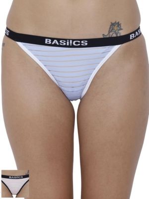 Buy Basiics By La Intimo Women's Caliente Hot Thong Panty (combo Pack Of 2 ) - ( Code -bcpth010b08i ) online