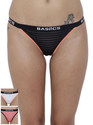 Buy Basiics By La Intimo Women's Caliente Hot Thong Panty (combo Pack Of 3 ) - ( Code -bcpth010c259 ) online