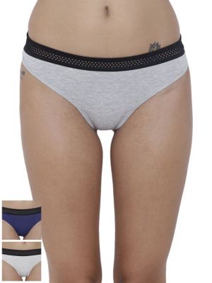 Buy Basiics By La Intimo Women's Bonita Pretty Thong Panty (combo Pack Of 3 ) - ( Code -bcpth020cach ) online