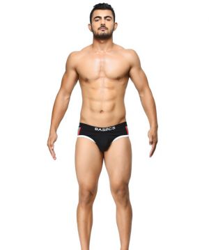 Buy BASIICS - Double Stripe Classic Black briefs online