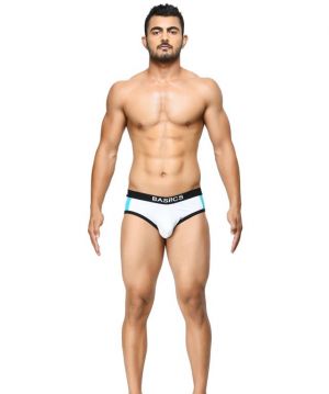 Buy BASIICS - Double Stripe Classic White briefs online