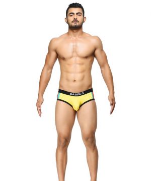 Buy Basiics - Double Stripe Classic Yellow Briefs - (code - Bcsbr03yw0 ) online