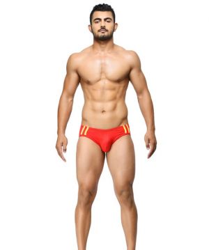 Buy BASIICS - Striped and Solid Fashion Red briefs online