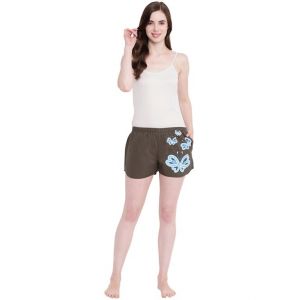 Buy La Intimo Butterfly Heart Olive shorts online
