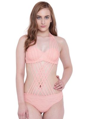 Buy La Intimo Flirty Shower Monokini Light Peach Resort/Beach Wear online