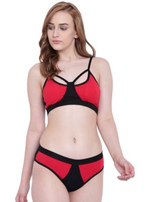 Buy La Intimo Black Mermaid Bikini Red Resort/Beach Wear online