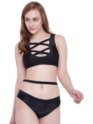 Buy La Intimo Beach Bold Bikini Black Resort/beach Wear - ( Code - Lif2p006bk0 ) online