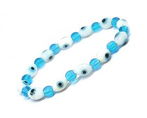 Buy Evil Eye Oval Lucky Protection Charm Adjustable Blue Bracelet - Code ( Evlovlbr ) online