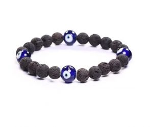 Buy Evil Eye Protection Lucky Charm And Lava Volcanic Oil Diffuser Bracelet ( Code Evllavabr ) online