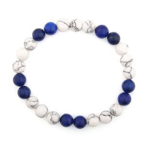 Buy Howlite And Lapis Lazuli Crystals 8 MM Stretch Bracelet - Code ( Laphowlitebr ) online