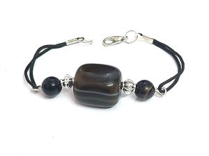 Buy King Black Sulemani Akik Hakik Crystal Adjustable Protection Bracelet For Men & Women ( Code Sulemniblkdoribr ) online