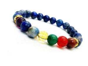Buy Lapis Lazuli Chakra Crystals 8 MM Stretch Bracelet For Men And Women online