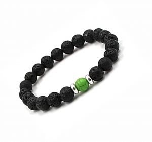 Buy Lava Volcanic Beads 8 MM Stretch Bracelet For Reiki Healing - ( Code - Lavagrnbr ) online