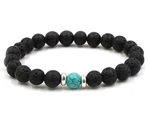 Buy Turquoise And Lava Volcanic Beads 8 MM Stretch Bracelet For Reiki Healing - ( Code - Trqlavabr ) online