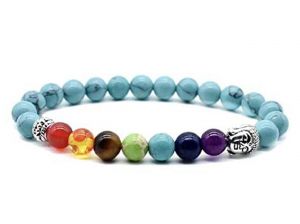 Buy Turquoise Chakra Crystals Buddha Powered Stretch Bracelet For Reiki Healing - ( Code - Trqchakrabr ) online