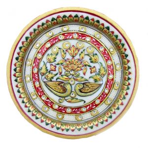 Buy Flower Work Marble Plate from Rajasthan online