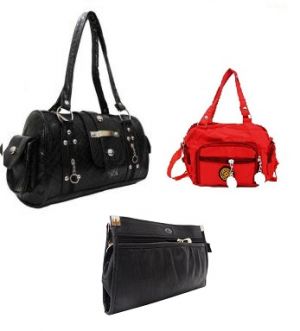Buy Estoss Black Multi-pocket Handbag And Black Multi-pocket Sling Bag Combo Of 3 online