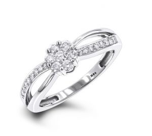 Sheetal Diamonds 0.45TCW Real Round Diamond Engagement Ring R0629W-18K
