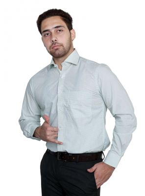 Buy Iq Pure Cotton Green Shirt For Men online