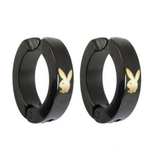 Men Style Black Play Boy Shape Fashion Clip On Earring Er11015 Men Style Black Play Boy Shape Fashion Clip On Earring Er11015 Online