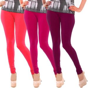 Buy Vivan Creation Women Stylish Colorful Comfortable 3 PC Cotton Churidaar Leggings Set (product Code - Dl5comb717) online